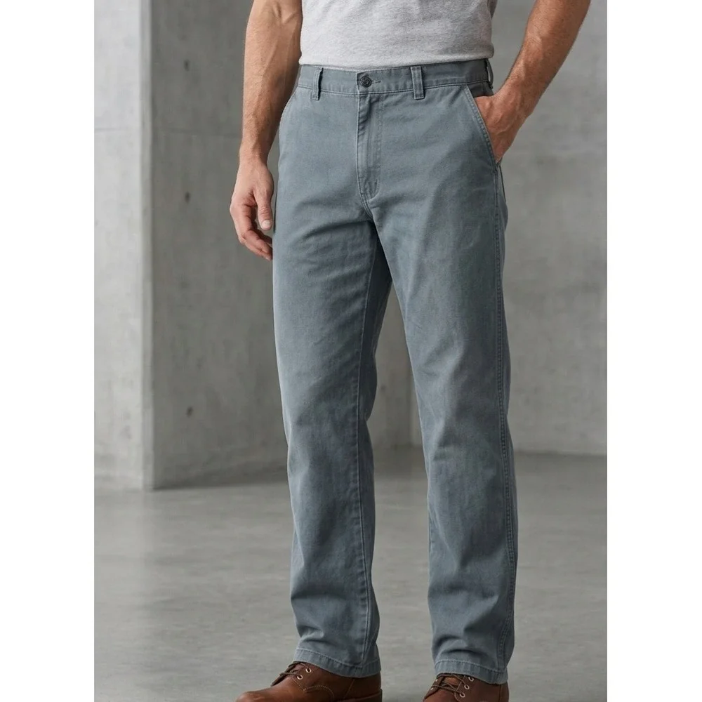 Dockers Vintage Khakis Cotton Twill Straight Leg Chino Pants Blue Gray 34x34